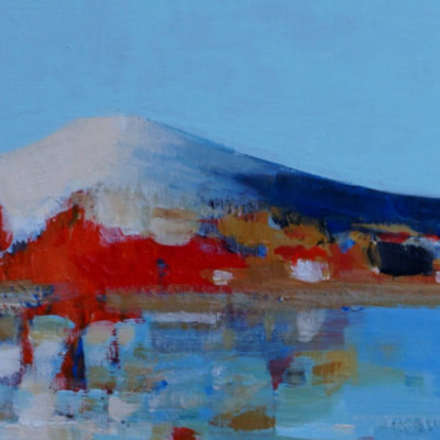 Wyspa; olej/płótno, 27x33 cm, 2020rok